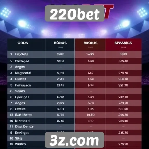 Comparação entre 220bet e concorrentes